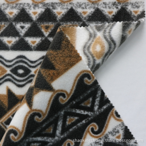 Hochwertiges abstraktes Design recyceln 100% Polyester Schussgestricke AOP Polar Fleece Stoff für Mantel Home Textile